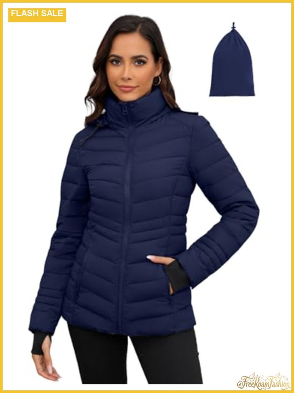 Packable Lightweight Puffer Jacket Quilted Fitted Winter Coat